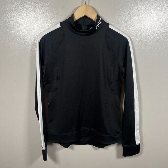 Bogner Fire & Ice Mock Neck Base Layer Top Womens Size Medium Black Back Zip Ski - Picture 1 of 11